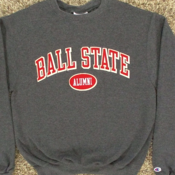 Ball State University Sweater Men Small Gray BSU Alumni Crewneck Fleece Pullover - Picture 3 of 8